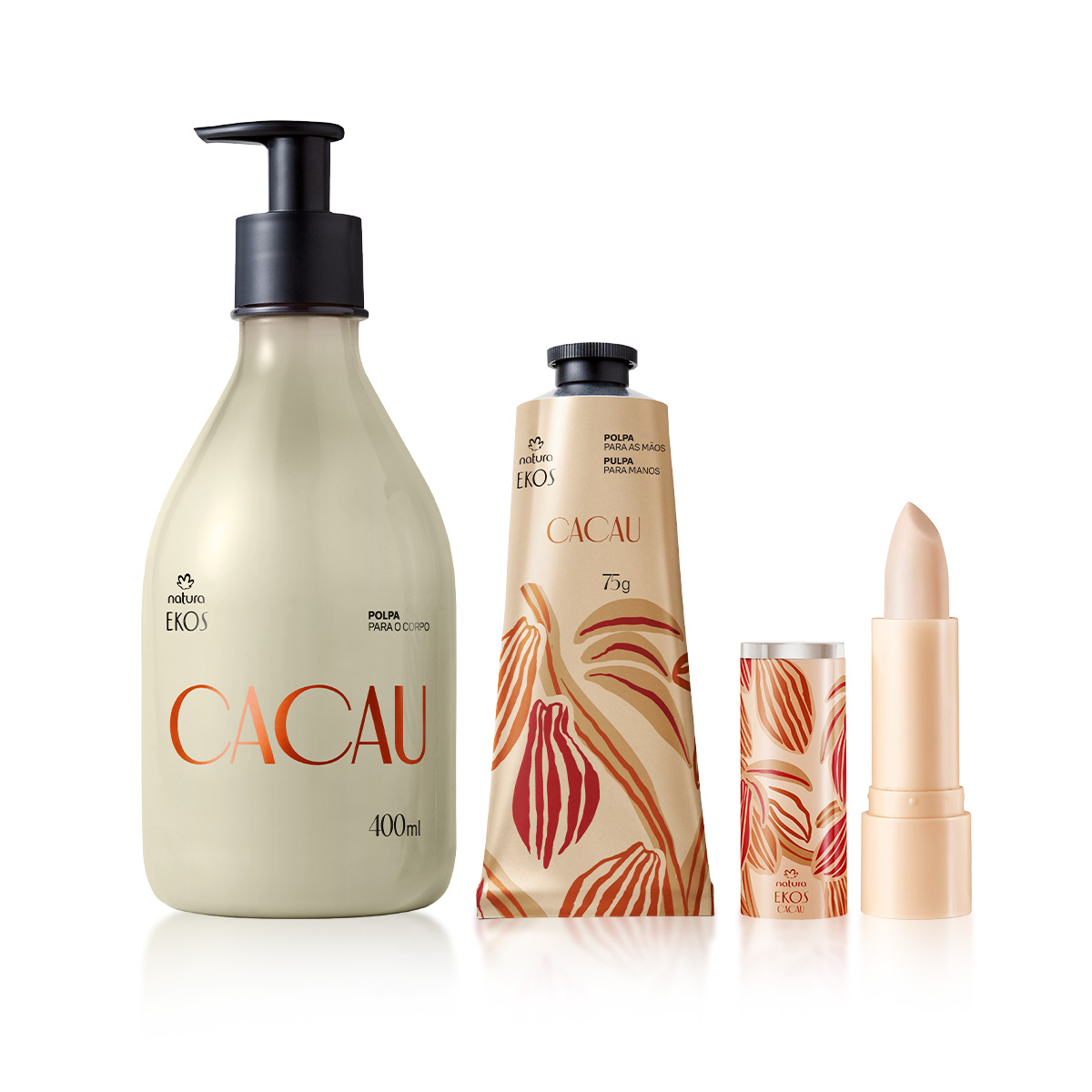 Kit Completo para Cuidados Diarios, Manos y Labios Ekos Cacao