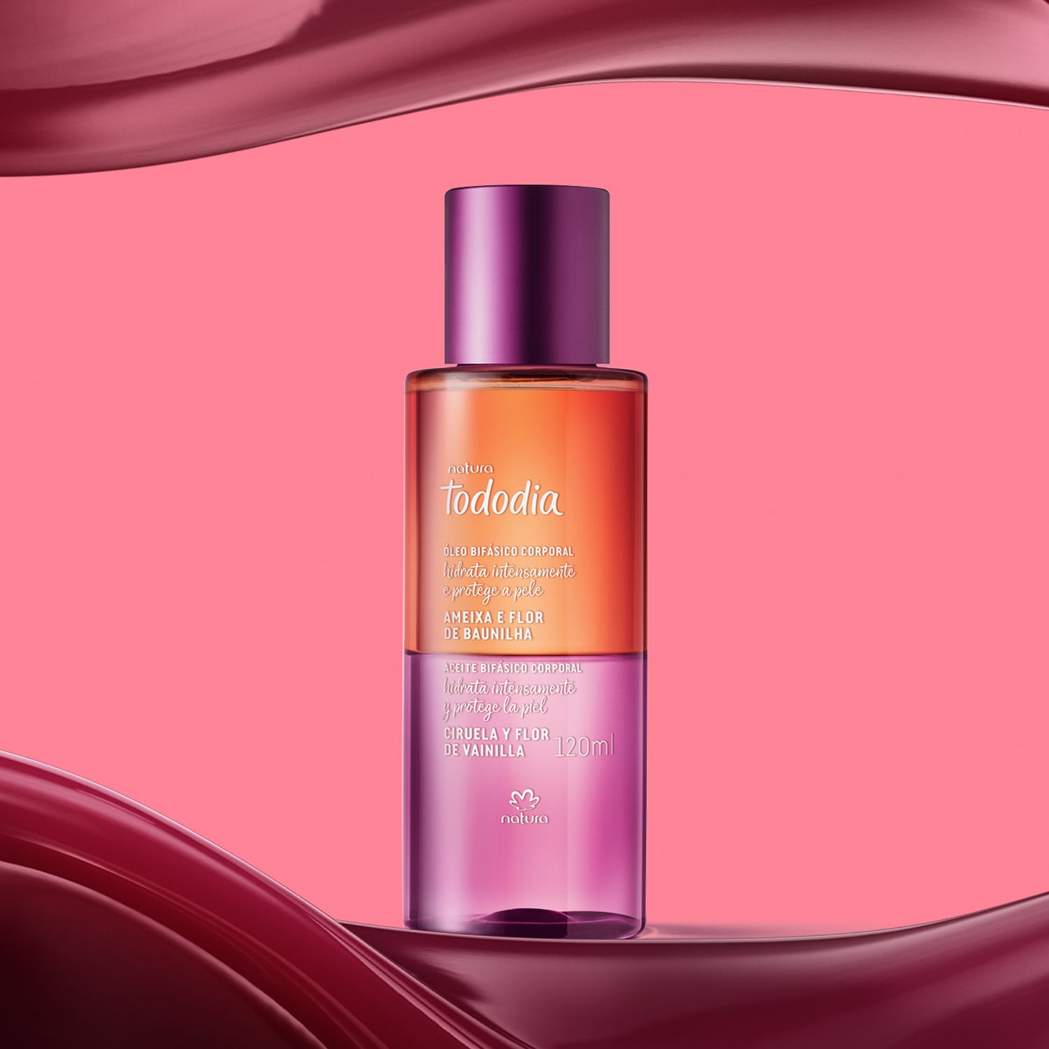 Aceite Bifásico Corporal Tododia Ciruela y Flor de Vainilla