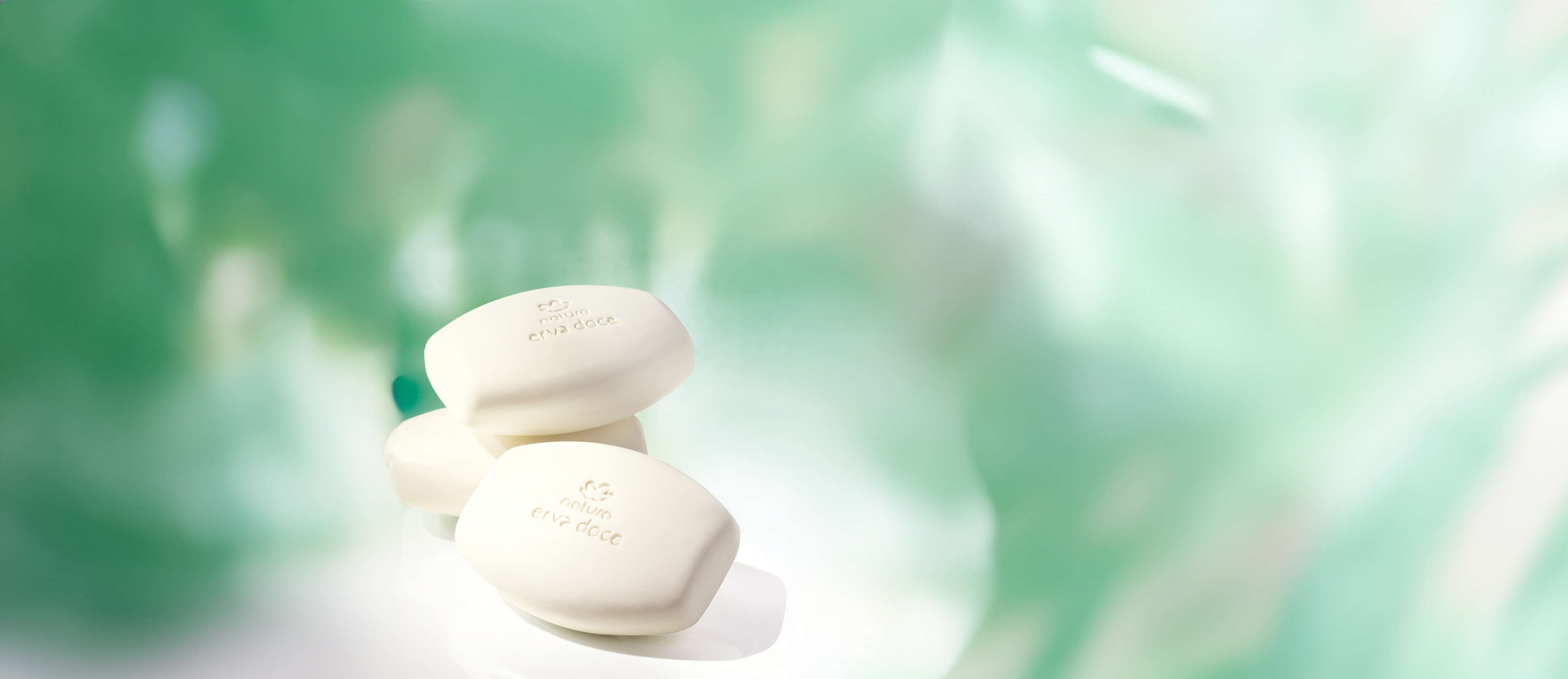 Erva Doce Jabones puro vegetal cremosos en barra Caja con 3 jabones de 90 g cada uno