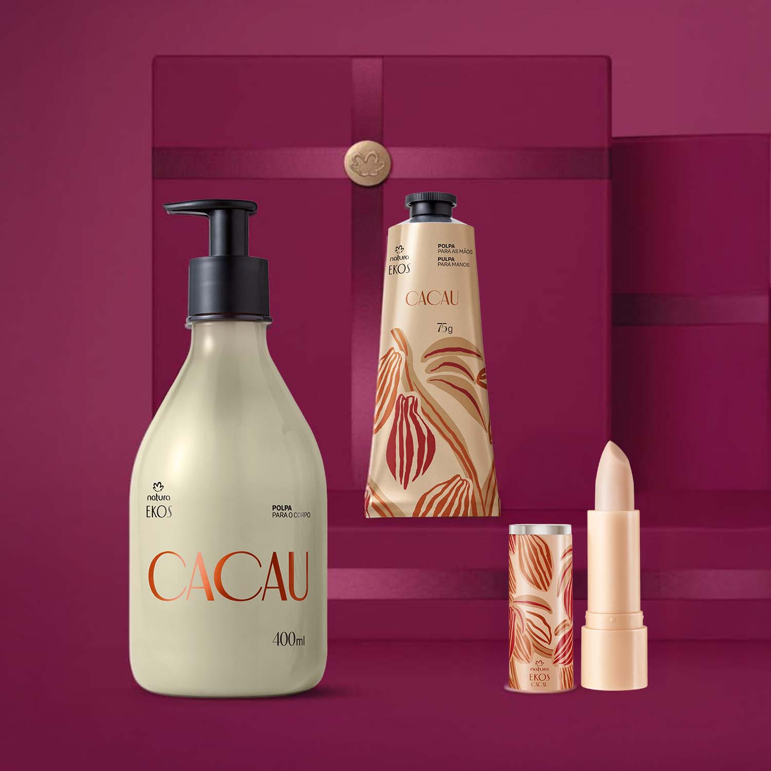 Kit Completo para Cuidados Diarios de Manos y Labios Ekos Cacao