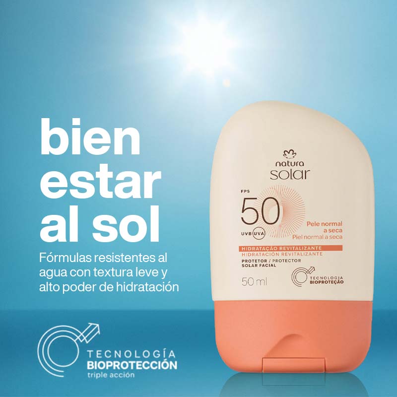 Protector Solar Facial Piel Normal a Seca FPS 50 Natura Solar