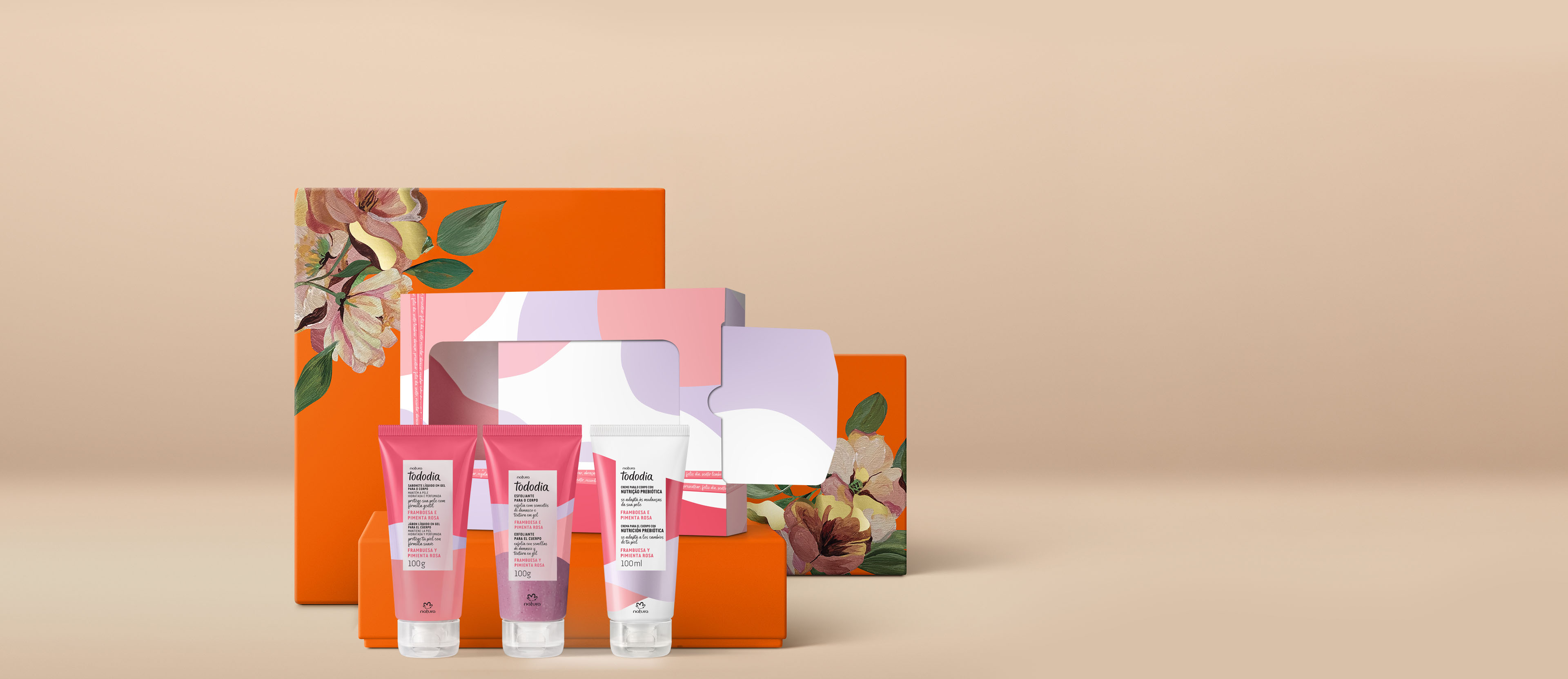 Regalo Madres Tododia Frambuesa y Pimienta Rosa (1 crema cuerpo + 1 jabón líquido + 1 exfoliante)