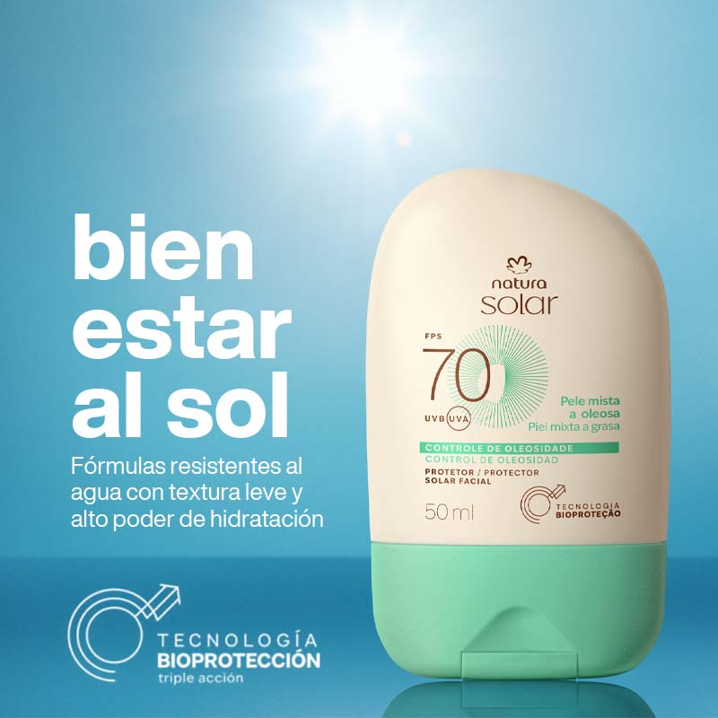 Protector Solar Facial Piel Mixta a Oleosa FPS 70 Natura Solar