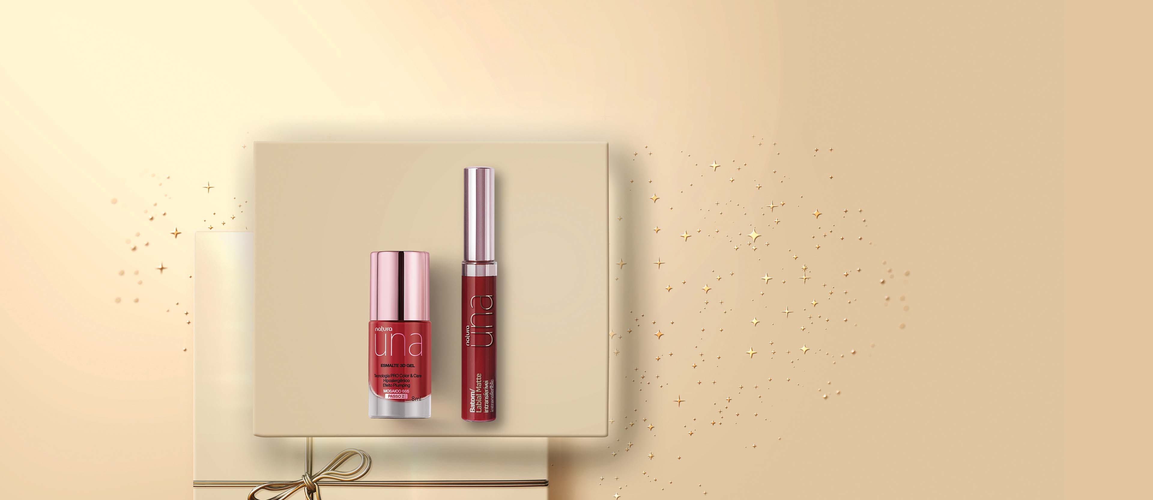 Regalo Natura Una Esmalte y Labial Rojo
