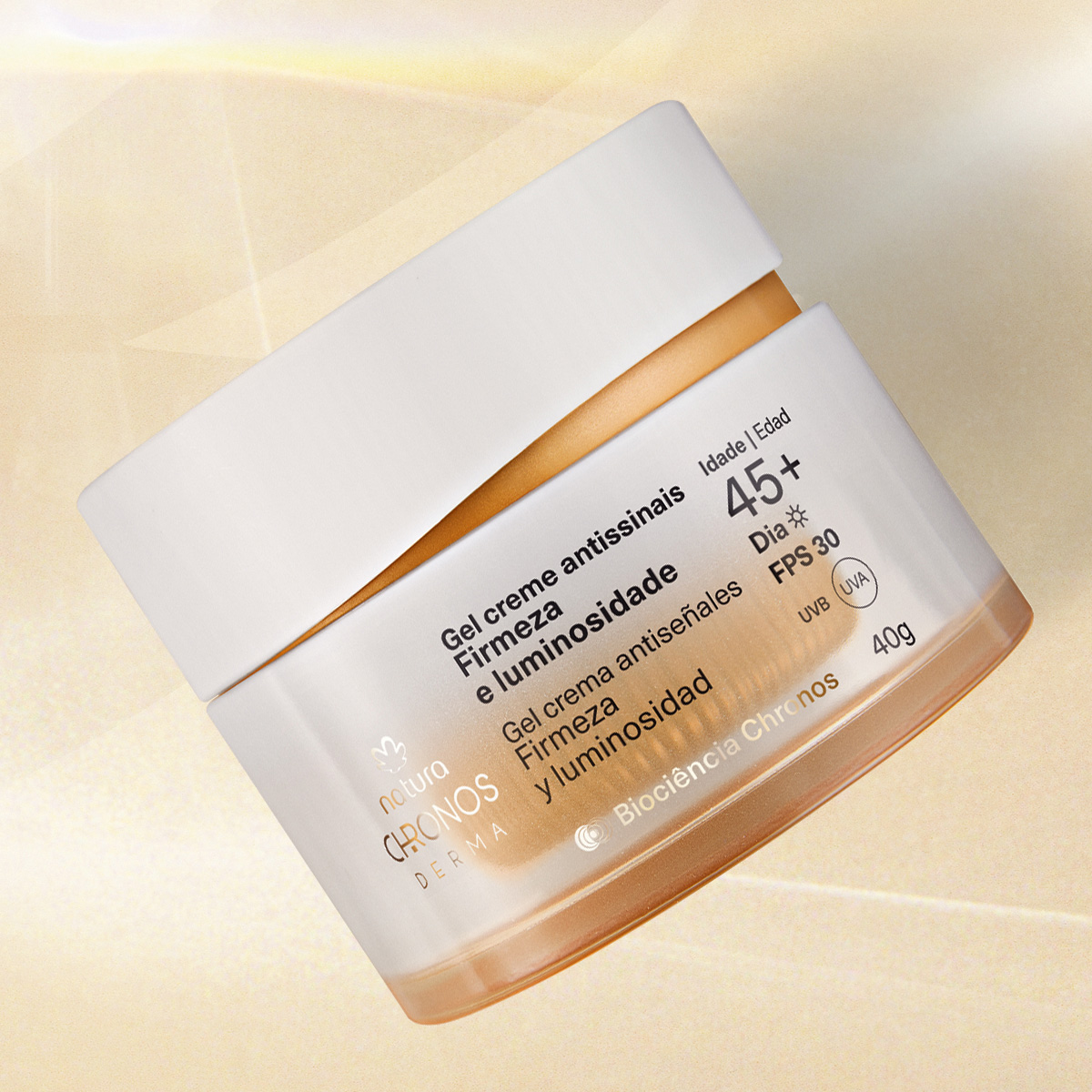 Chronos Gel crema antiseñales​ firmeza y luminosidad 45+ día  40 g